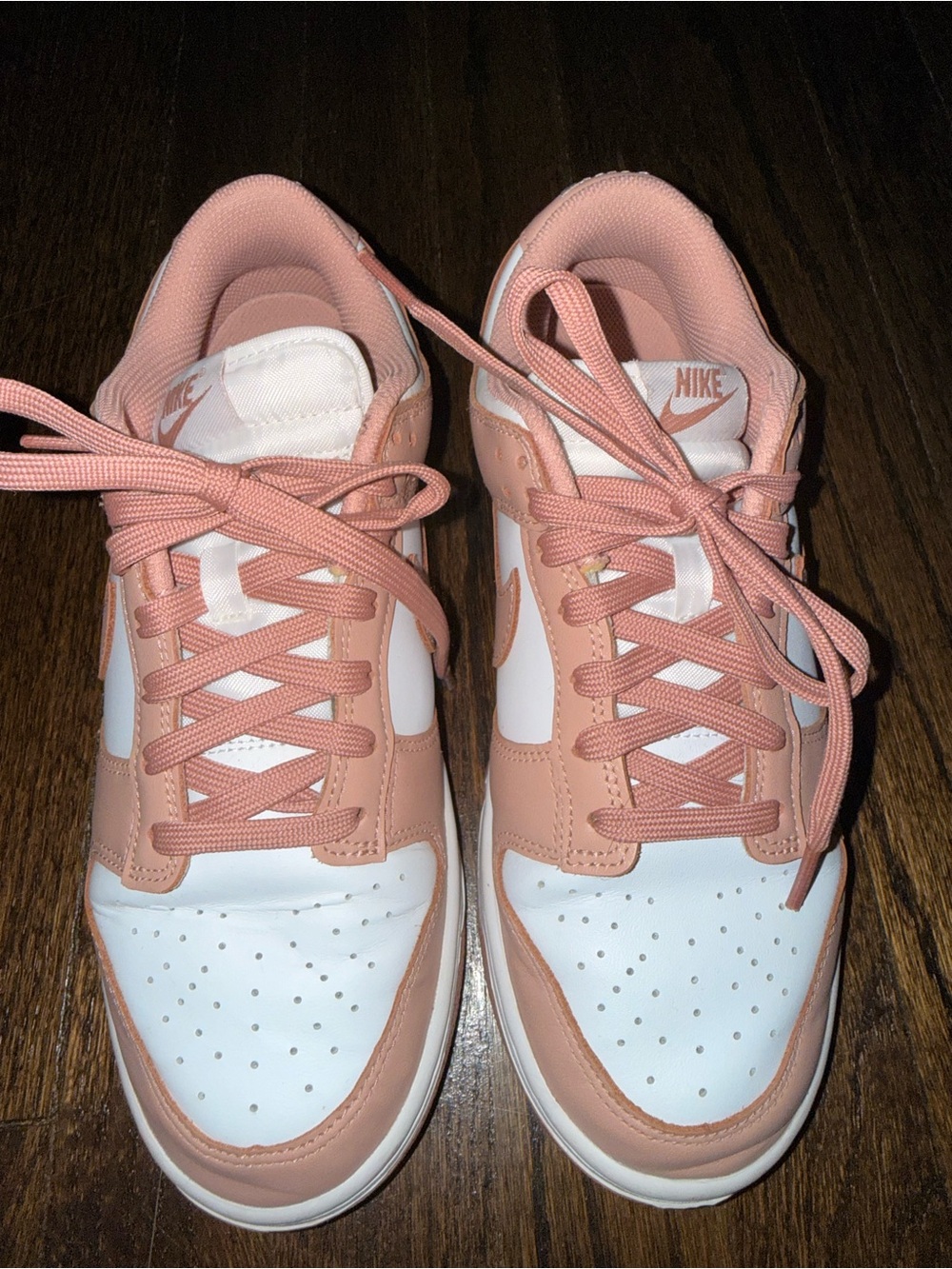 Nike Women’s Peach and White Low-Top Sneakers
